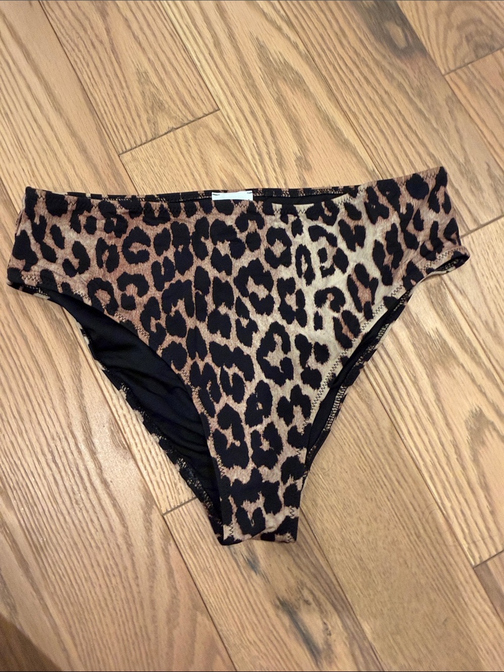Ganni Leopard Print Bikini Bottoms - Brown and Black